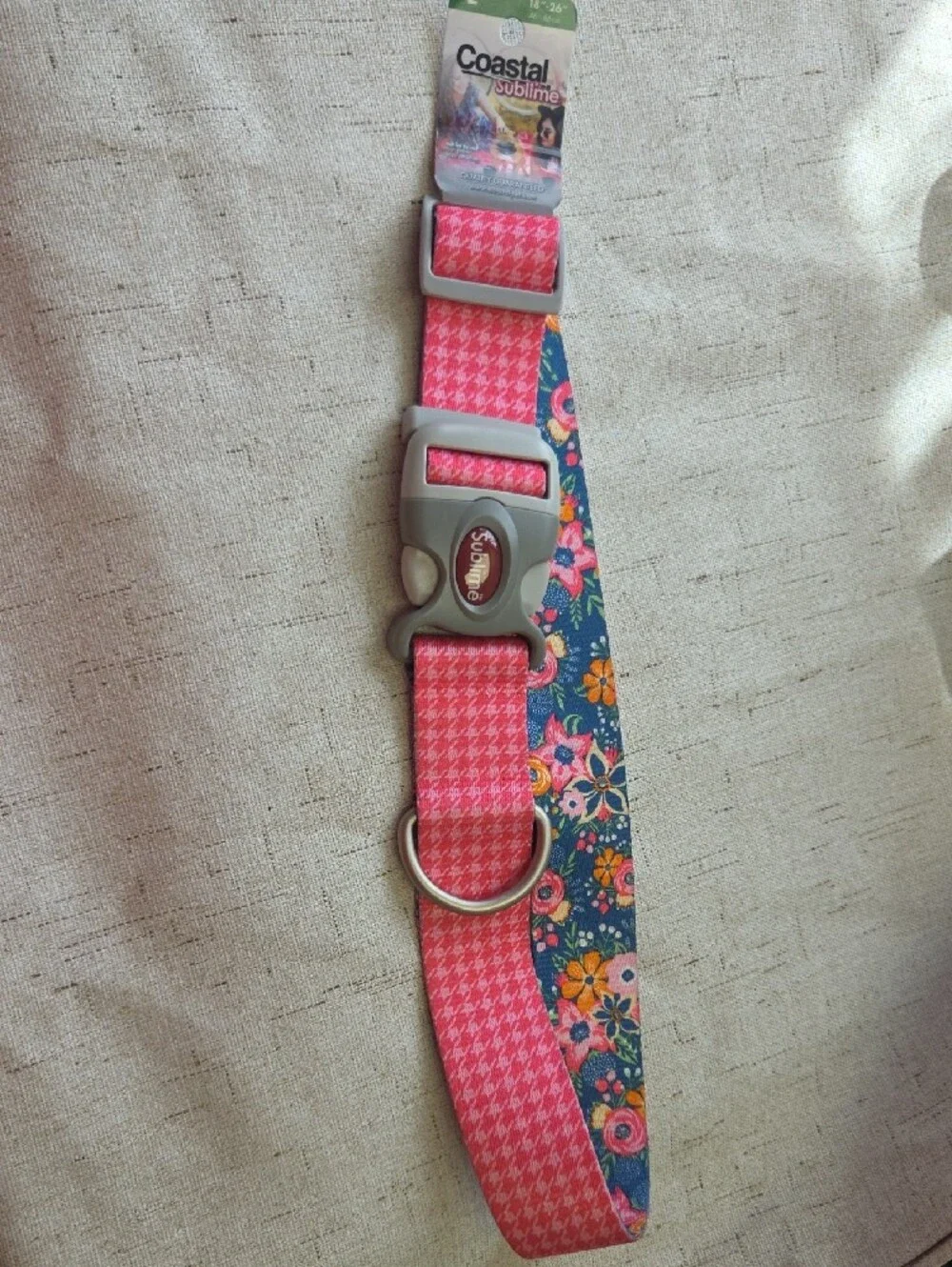 Coastal Pink Floral Dog Collar